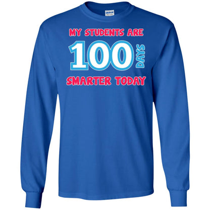 My Students Are 100 Days Smarter Today Students Teachers T-shirt Royal