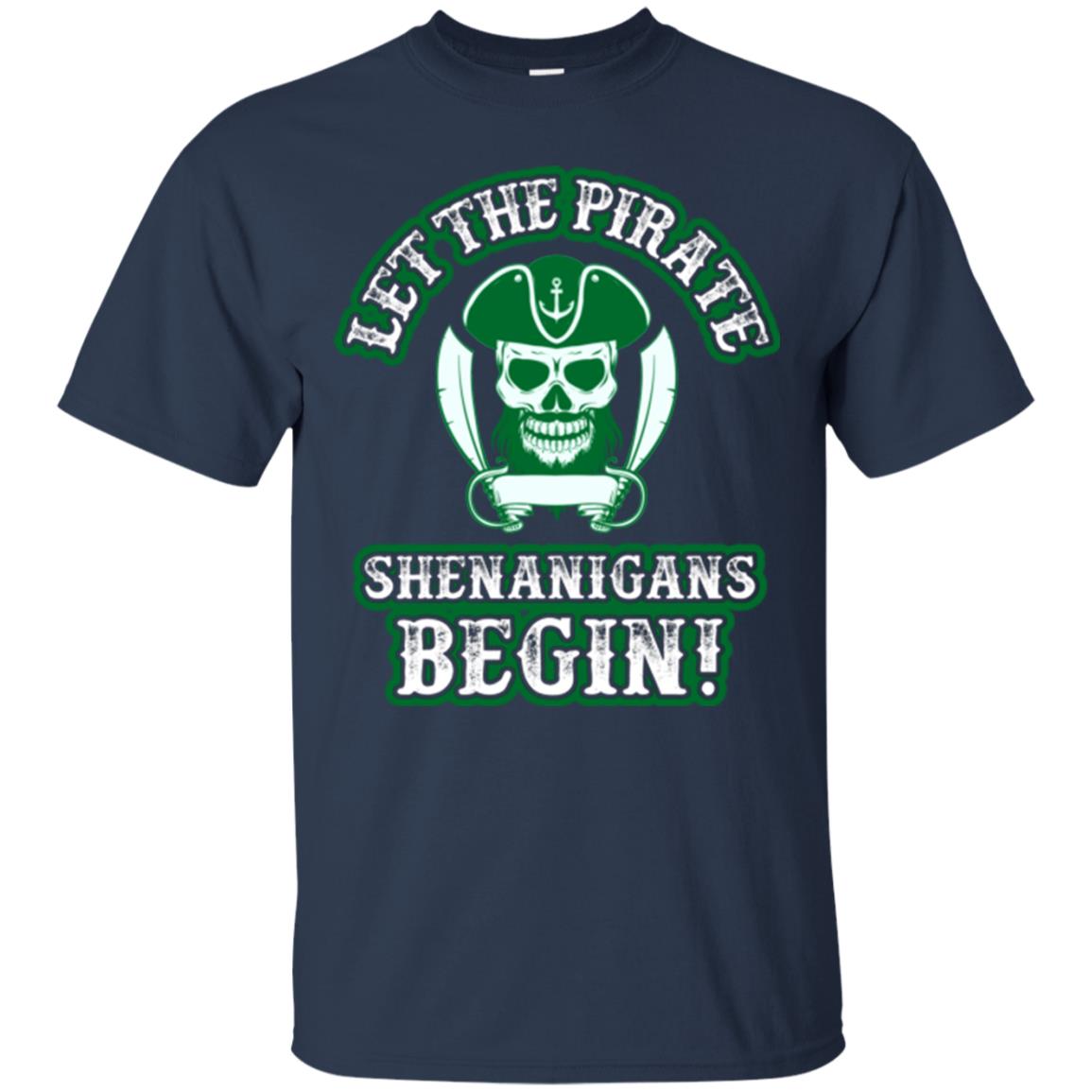 Saint Patrick's Day T-shirt Let The Pirate Shenanigans Begin Navy