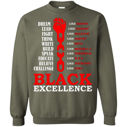 Black Excellence Black Af Proud African American T-shirt Military Green