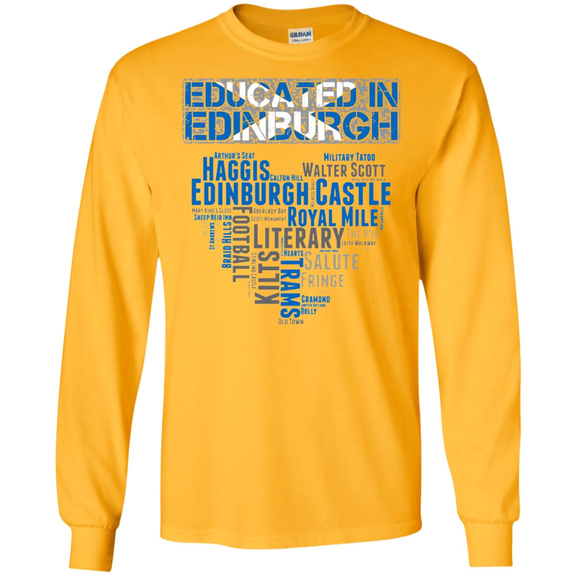 Edinburgh T-shirt Educated In Edinburgh Gold