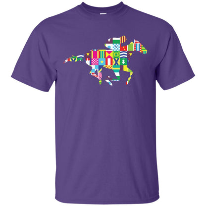 Kentucky Horse Racing Silhouette Derby Shirt Purple