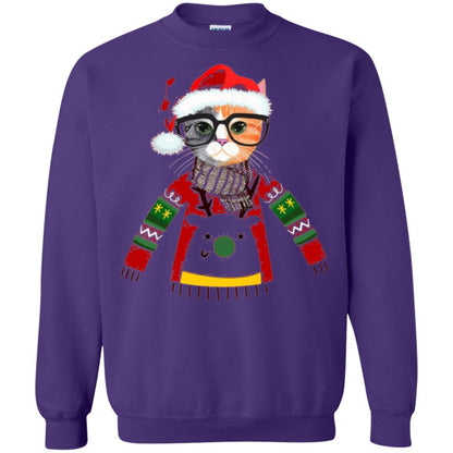 Christmas T-shirt Cat Lover Meowy Christmas T-shirt Purple