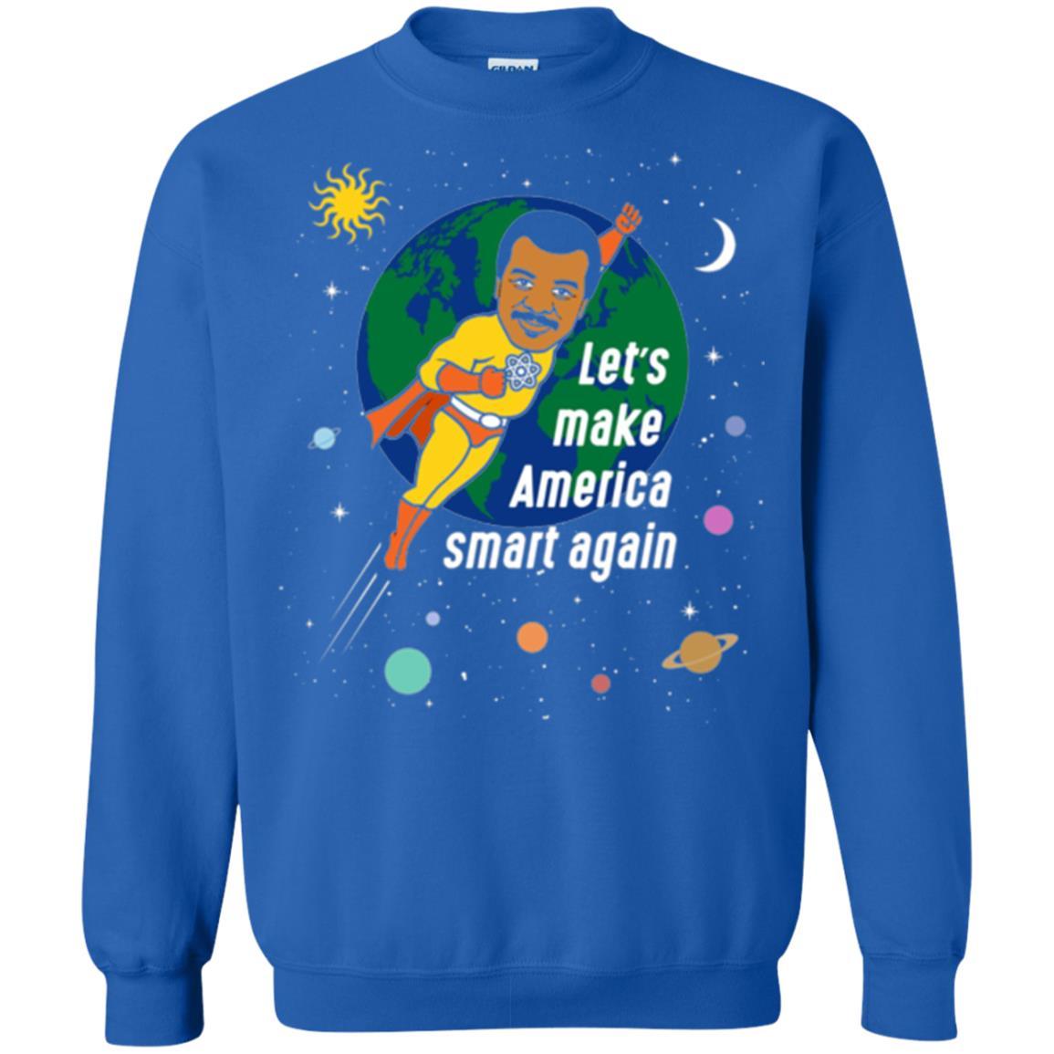 Astronomy T-shirt Let's Make America Smart Again Royal