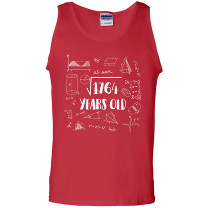 Square Root Of 1764 42nd Birthday 42 Years Old Math T-shirt Red