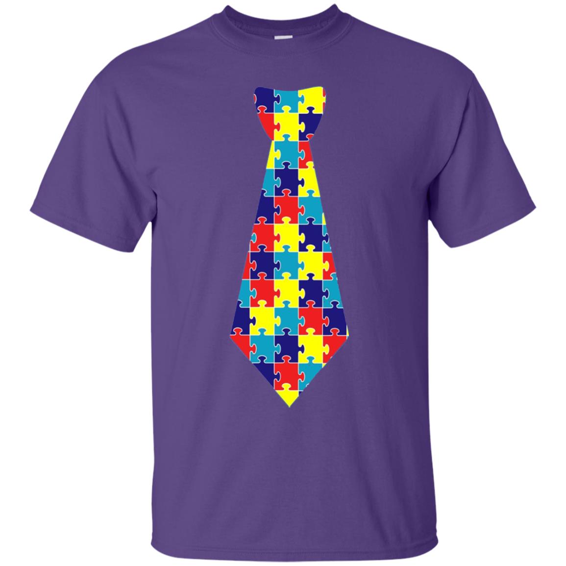 Autism Awareness T-shirt Puzzle Neck Tie 2018 Purple