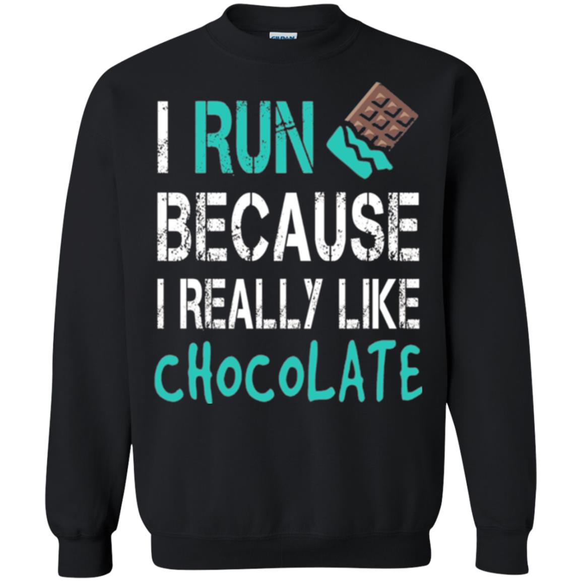 Runner T-shirt I Run Because I Really Like Chocolate Black