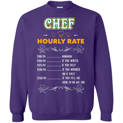 Chef Hourly Rate Cooking Cooker Gift Shirt Purple