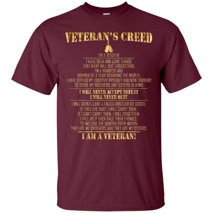 Veterans Creed Im A Veteran I Have Seen And Done Things That Many Will Not Understand Maroon