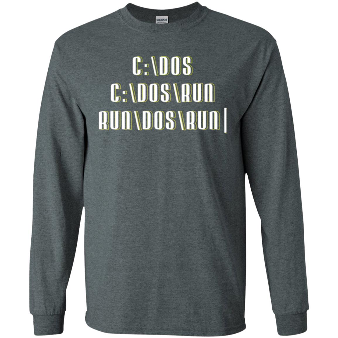 Programmer T-shirt Run Dos Run Dark Heather