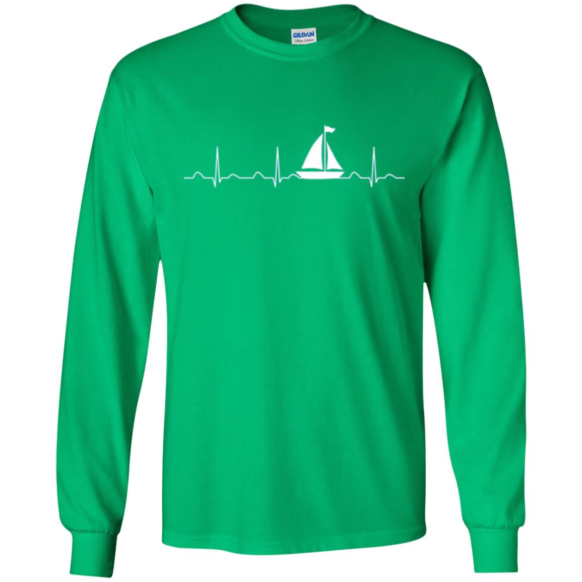 Boating Sailor T-shirt Heartbeat Irish Green