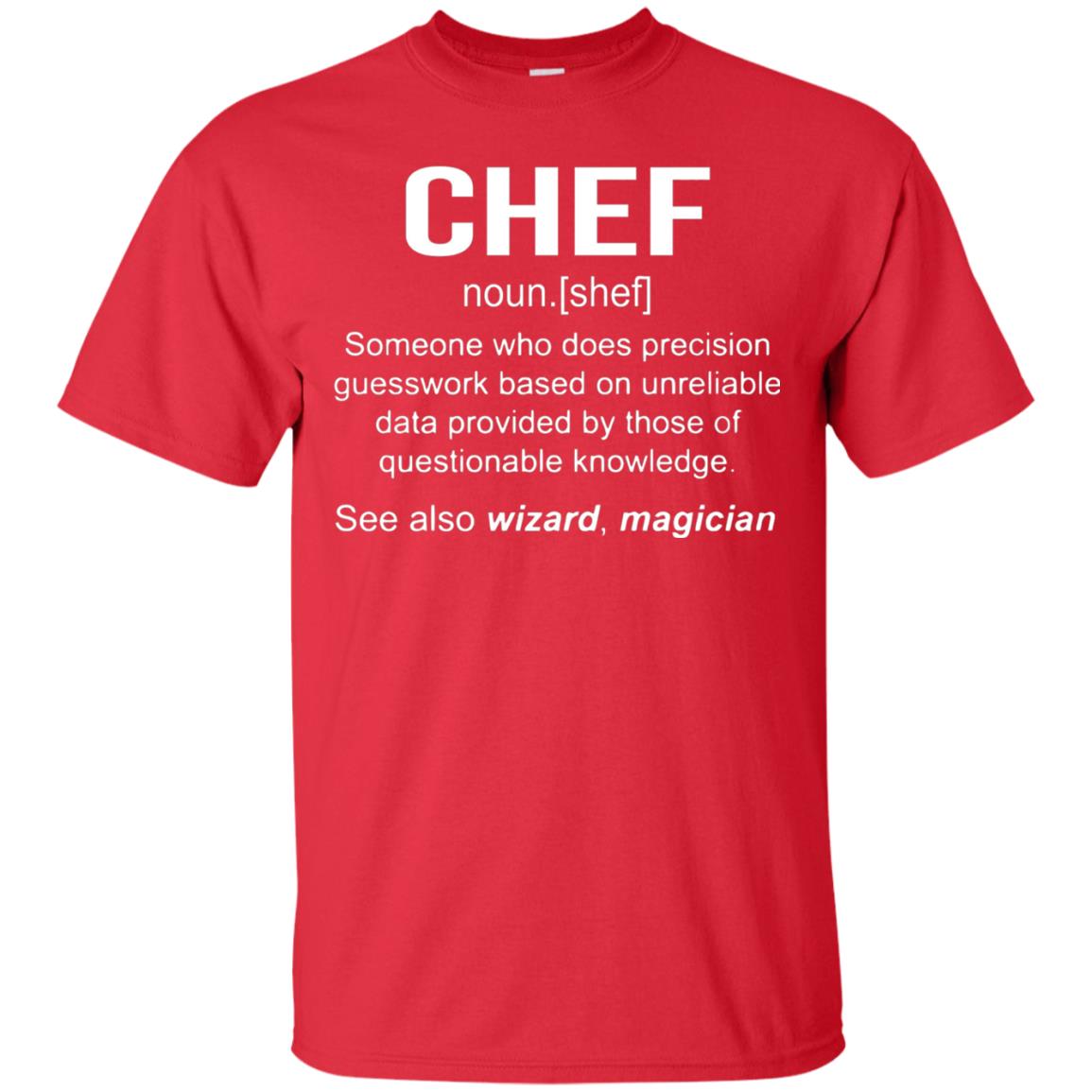 Funny Chef Meaning Shirt Chef Noun Definition Red