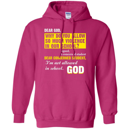 Anti Gun T-shirt Dear God Why Do You Allow So Much Violence In Our School Heliconia