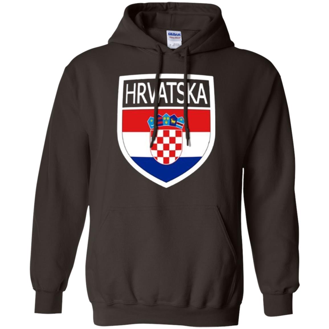 Croatia Shield T-shirt Hrvatska Patch Croatian Flag Badge Dark Chocolate