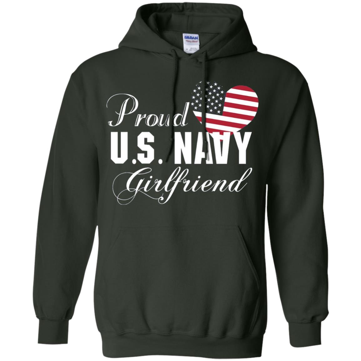 Pride U.s. Army Shirt Proud Navy Girlfriend Heart Forest Green