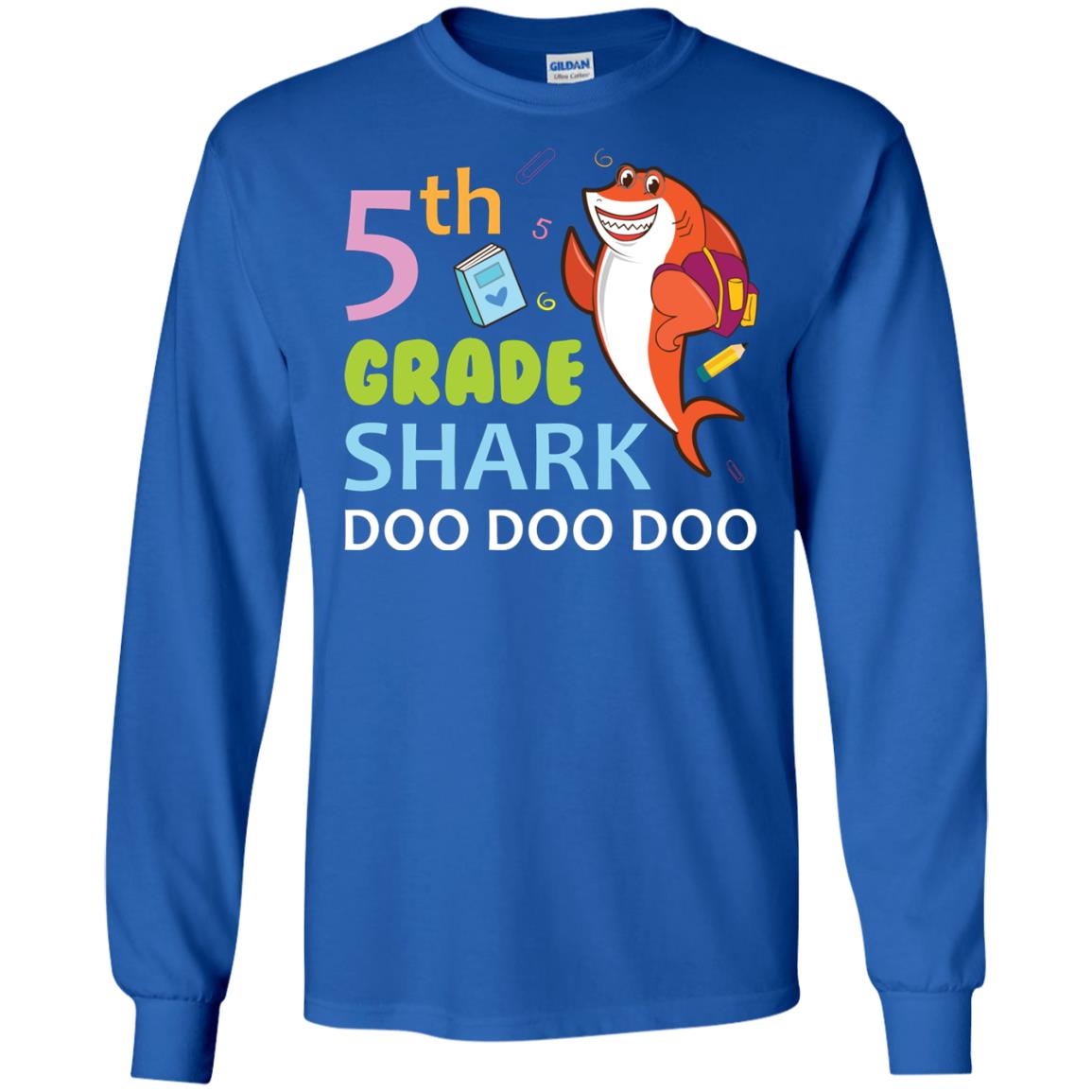 5th Grade Shark Doo Doo Doo Back To School T-shirt Royal