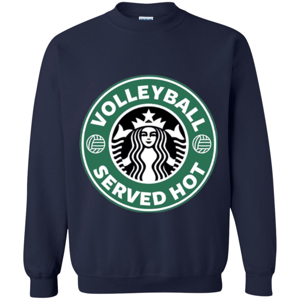 Volleyball Lovers T-shirt Served Hot Navy