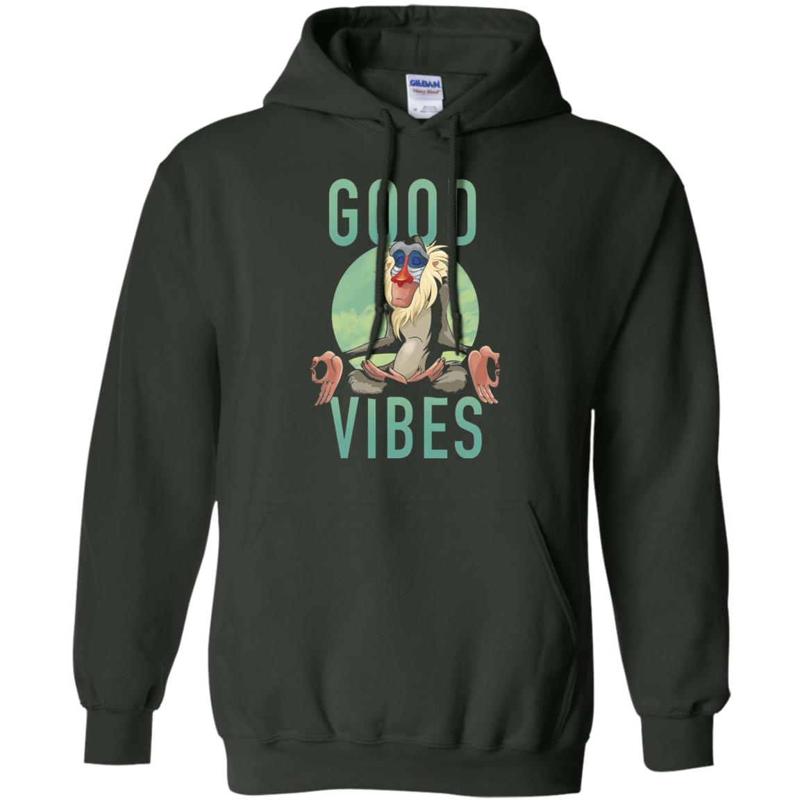 Disney Lion King Rafiki Meditate Good Vibes Graphic T-shirt Forest Green