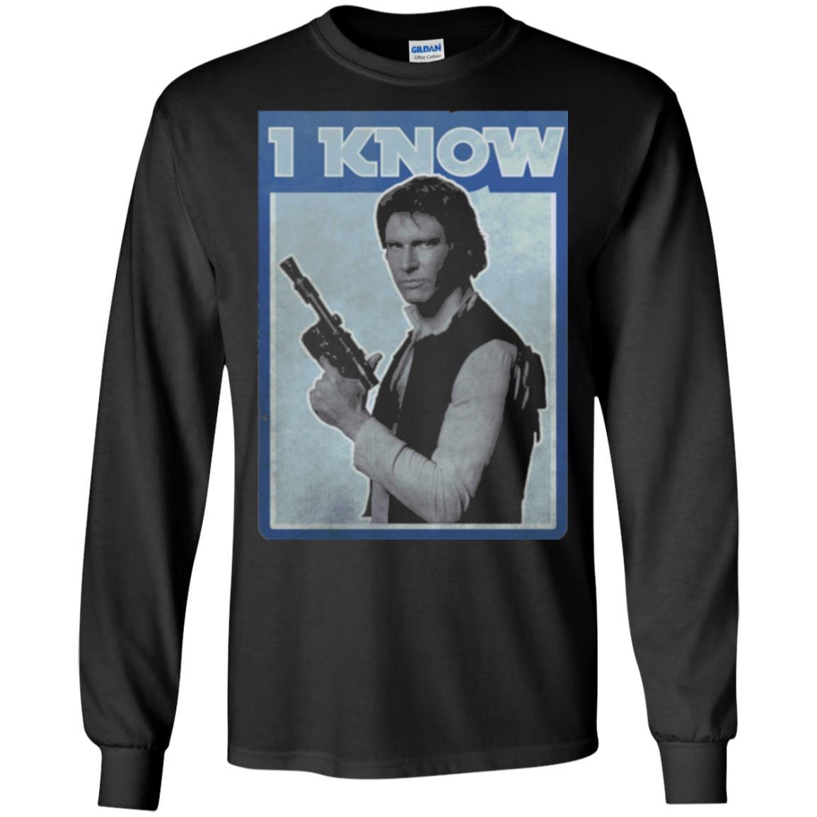 Film T-shirt Han Solo Iconic Unscripted I Know Graphic Black