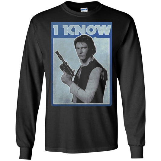 Film T-shirt Han Solo Iconic Unscripted I Know Graphic Black