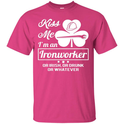 Funny St Patricks Day Shirt Kiss Me I Am An Ironworker Heliconia