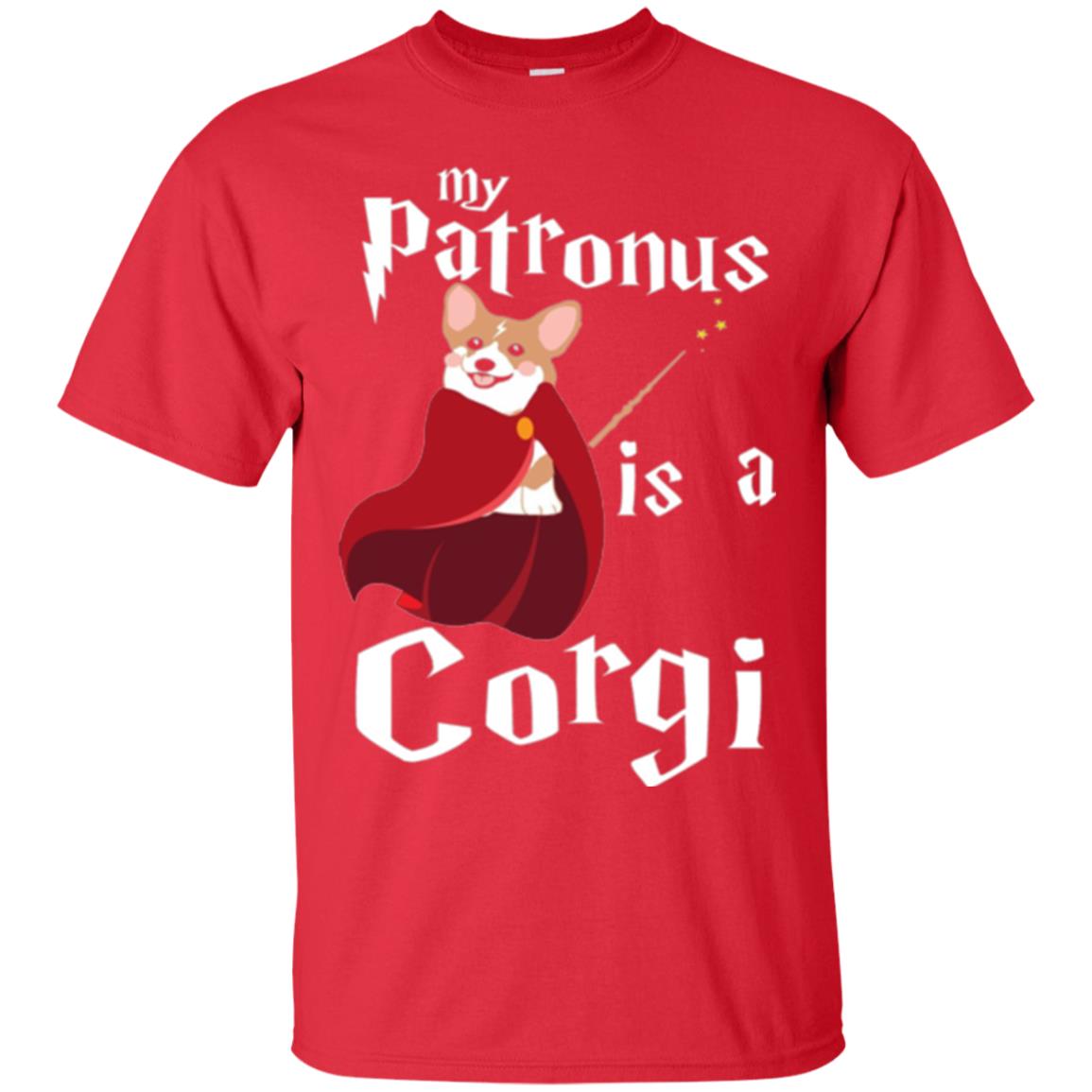 Dog Lover T-shirt My Patronus Is A Corgi Red