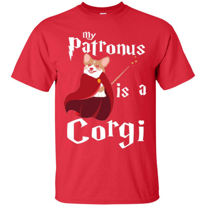 Dog Lover T-shirt My Patronus Is A Corgi Red