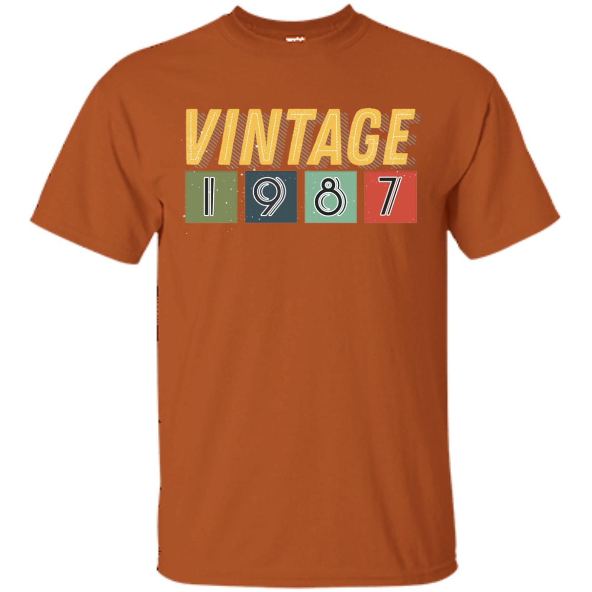 Vintage 1987 31th Birthday Gift Shirt For Mens Or Womens Texas Orange