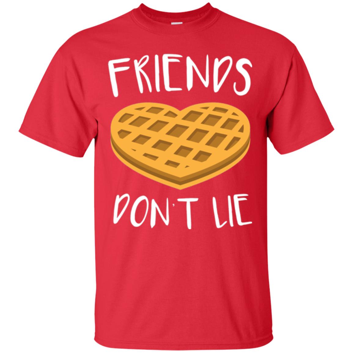 Funny Waffle T-shirt Friends Don_t Lie Red