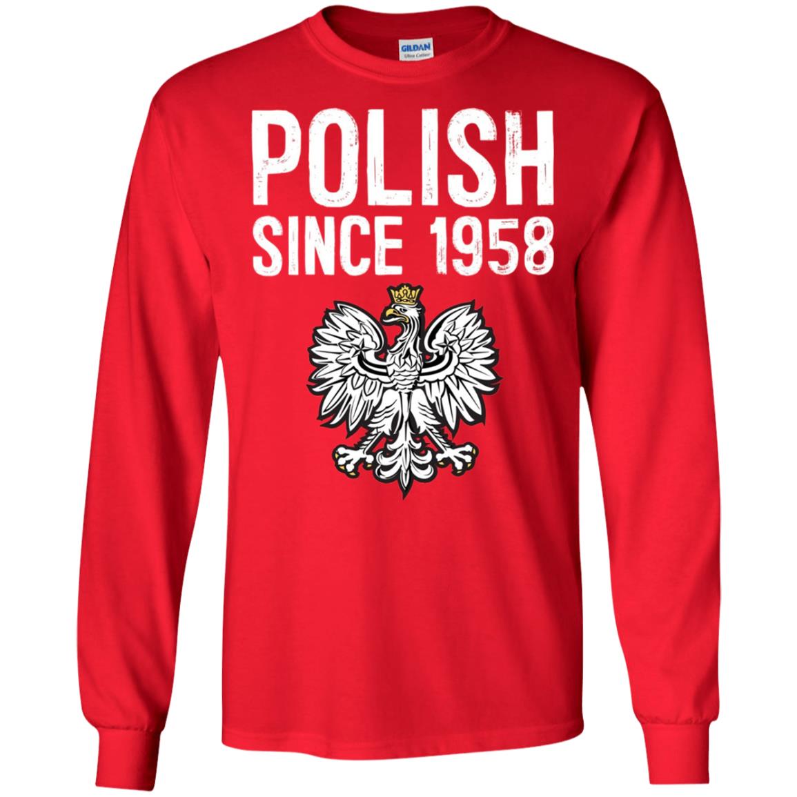 60th Birthday T-shirt Polish Since 1958 Red
