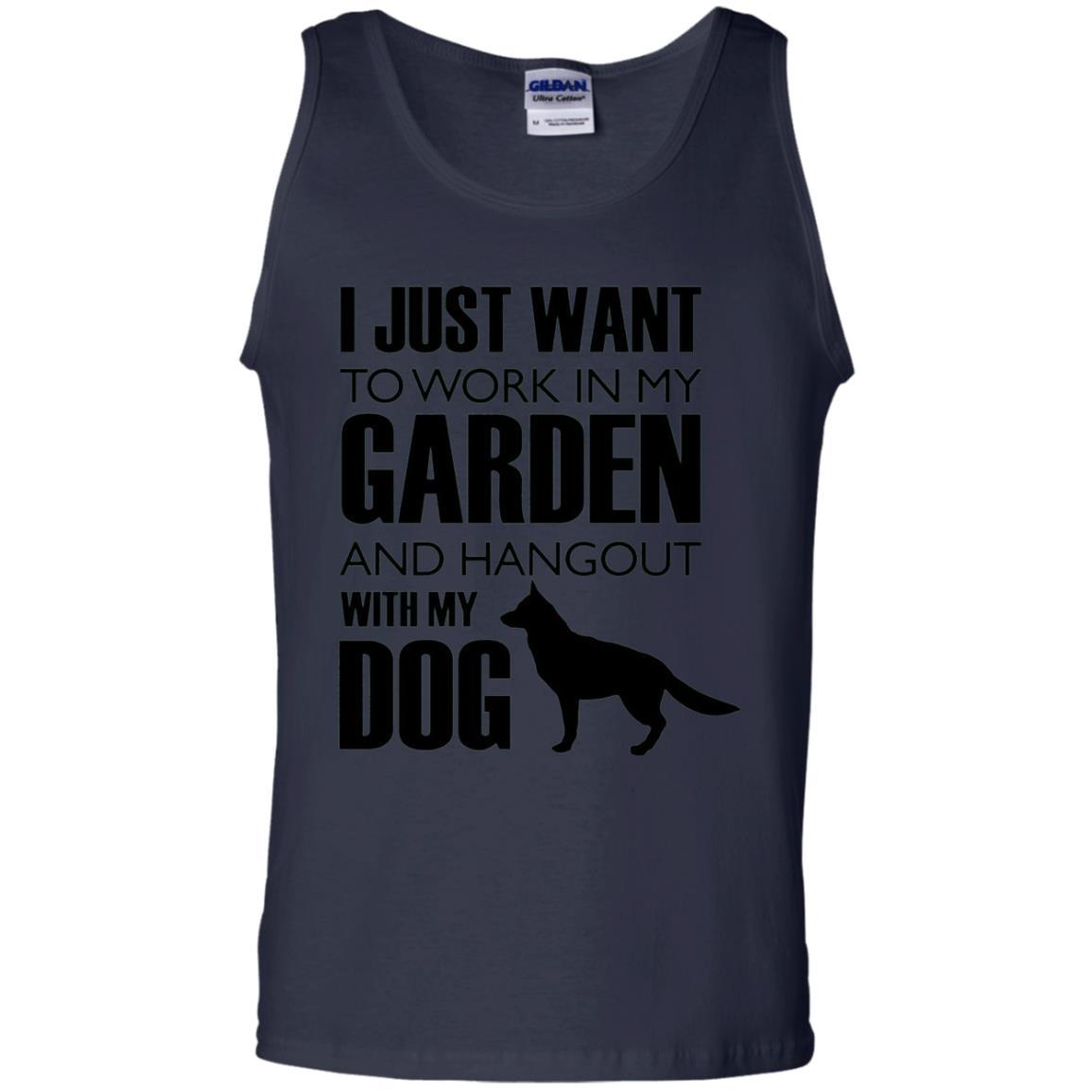 Dog Lovers T-shirt I Just Work In My Garden And Hangout With My Dog Navy