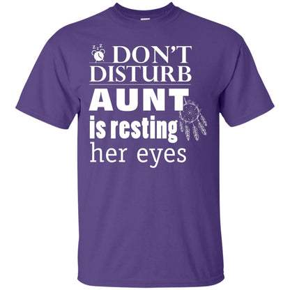 Don't Disturb Aunt Is Resting Her Eyes Funny Auntie Shirt Purple