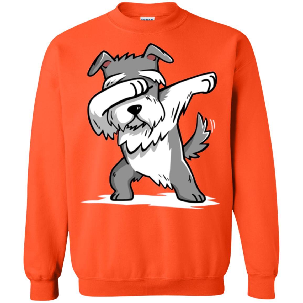 Dog Lover T-shirt Miniature Schnauzer Cute Dabbing Orange
