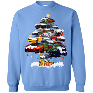 Cars Christmas Tree X-mas Gift Shirt For Mens Or WomensG180 Gildan Crewneck Pullover Sweatshirt 8 oz.
