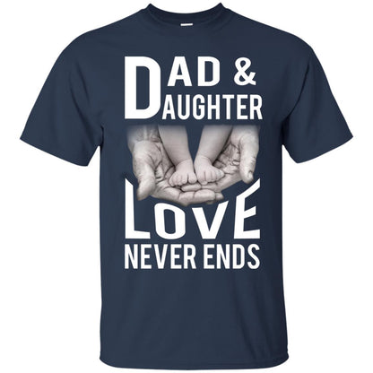 Dad And Daughter Love Never Ends Family T-shirt Navy