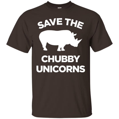 Save The Chubby Unicorns Funny Unicorn Lover T-shirt Dark Chocolate