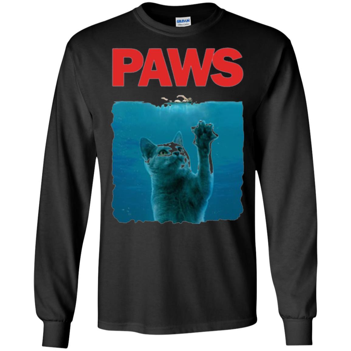 Cat Lover T-shirt Paws Kitten Meow Parody Black