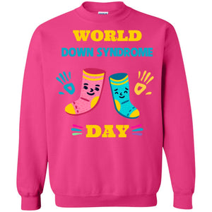 World Down Syndrome Day Hands And Stocks ShirtG180 Gildan Crewneck Pullover Sweatshirt 8 oz.