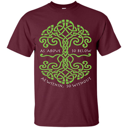 As Above So Below Wiccan Pagan Witche T-shirt Maroon