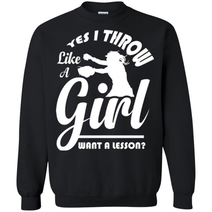 Softball T-shirt Yes I Throw Like A Girl Want A Lesson Black