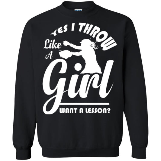 Softball T-shirt Yes I Throw Like A Girl Want A Lesson Black