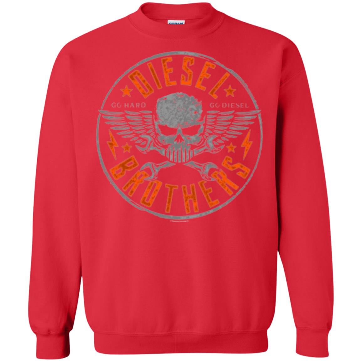 Skull Cross Wrench T-shirt Diesel Brothers Go Hard Go Diesel Red
