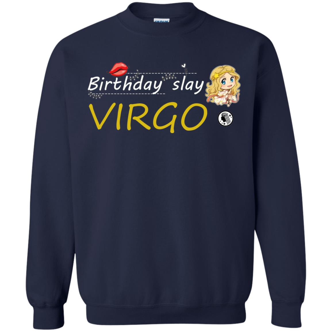 Cute Virgo Girl Birthday Lip Slay T-shirt Navy