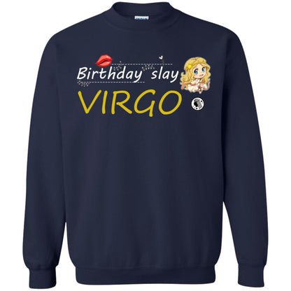 Cute Virgo Girl Birthday Lip Slay T-shirt Navy