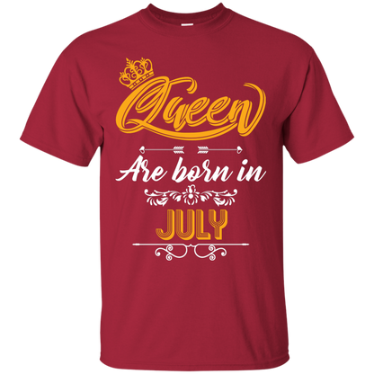 Brithday T-Shirt Queen Are Born In July Cardinal