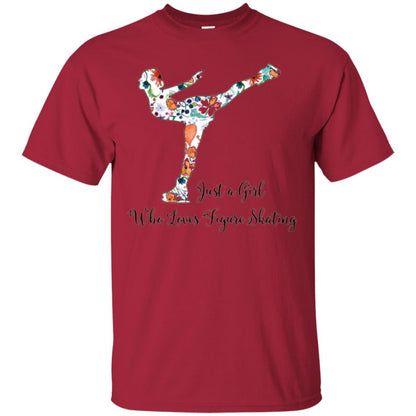 Just A Girl Who Loves Figure Skating T-shirt Cardinal