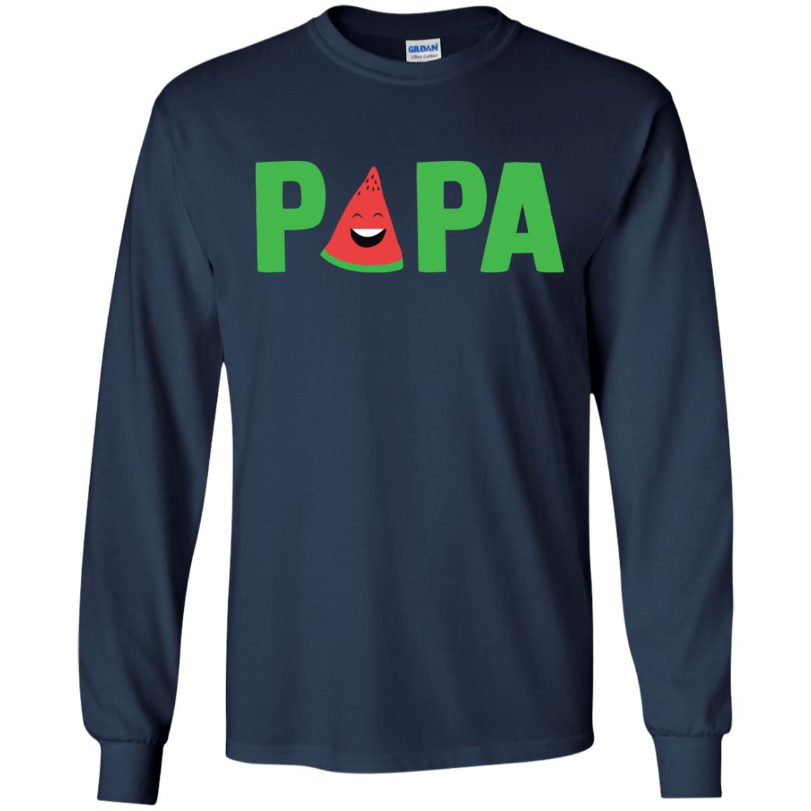 Papa Watermelon Funny Summer Melon Fruit Shirt For Mens Navy