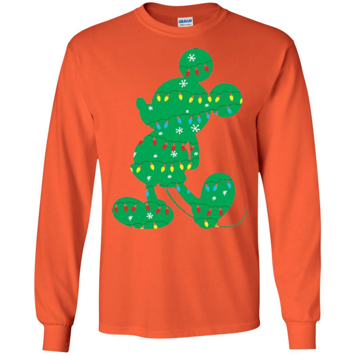 Christmas T-shirt Disney Mickey Mouse Fairy Lights Orange