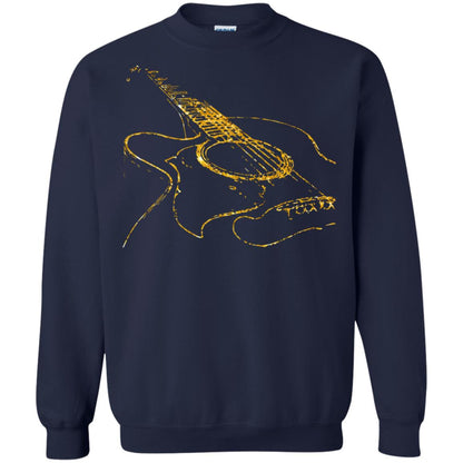 Guitar Gold Guitarist Gift Shirt For Mens Or Womens Navy