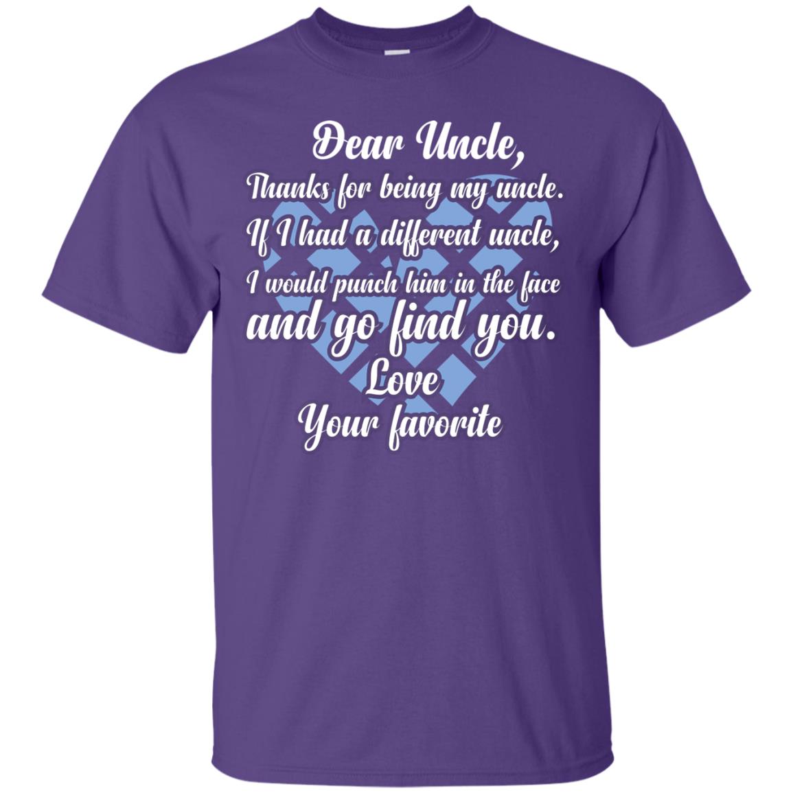 Dear Unclethank For Being My Uncle Family T-shirt Purple