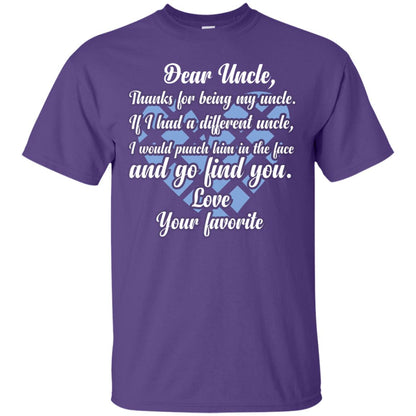 Dear Unclethank For Being My Uncle Family T-shirt Purple